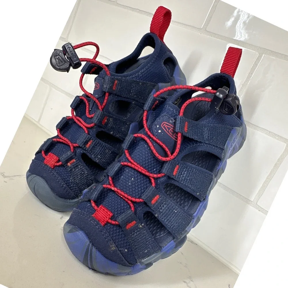 KEEN Hyperport H2 Water Sandals Big Boys 34 Size 2 Blue Camo Sport 1030835 Schoo